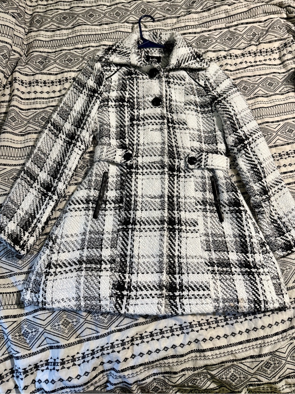 by & by Black and White Tweed Jacket